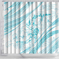 Sharks Couple Dreamy Polynesians Floral Sea Shower Curtain Turquoise LT7 - Polynesian Pride