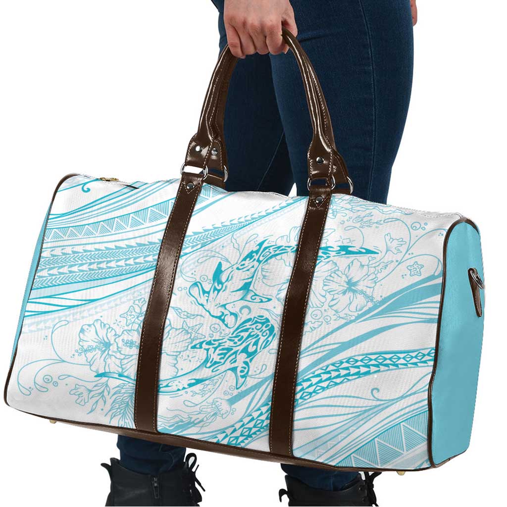 Sharks Couple Dreamy Polynesians Floral Sea Travel Bag Turquoise LT7 - Polynesian Pride