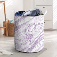 Sharks Couple Dreamy Polynesians Floral Sea Laundry Basket Lilac LT7 Lilac - Polynesian Pride