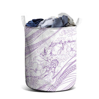 Sharks Couple Dreamy Polynesians Floral Sea Laundry Basket Lilac LT7 - Polynesian Pride