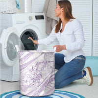 Sharks Couple Dreamy Polynesians Floral Sea Laundry Basket Lilac LT7 - Polynesian Pride