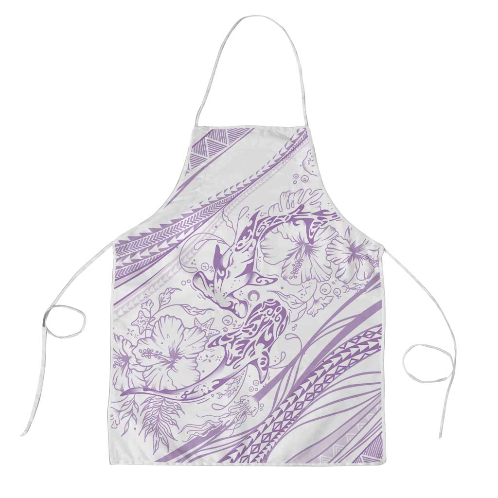 Sharks Couple Dreamy Polynesians Floral Sea Apron Lilac LT7 Lilac - Polynesian Pride