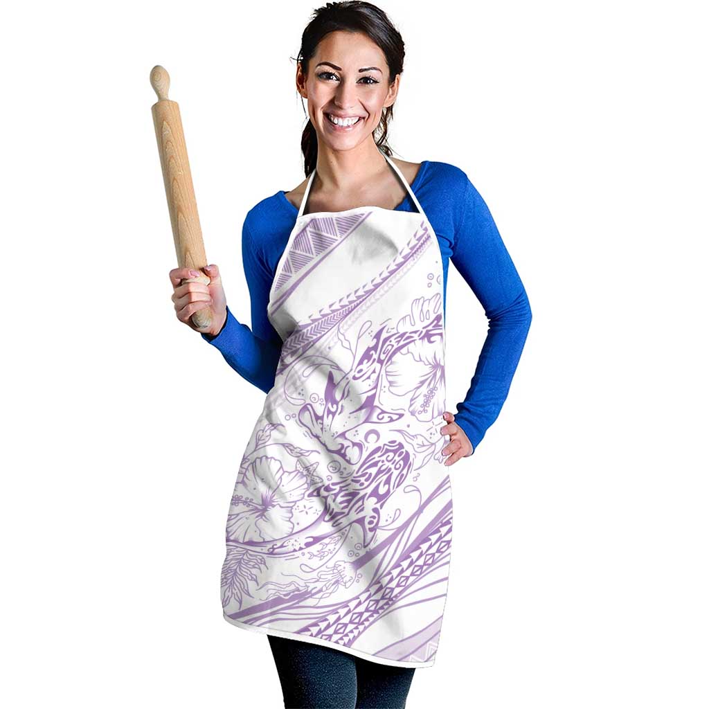 Sharks Couple Dreamy Polynesians Floral Sea Apron Lilac LT7 - Polynesian Pride