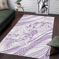 Sharks Couple Dreamy Polynesians Floral Sea Area Rug Lilac LT7 Lilac - Polynesian Pride