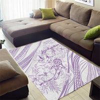 Sharks Couple Dreamy Polynesians Floral Sea Area Rug Lilac LT7 - Polynesian Pride