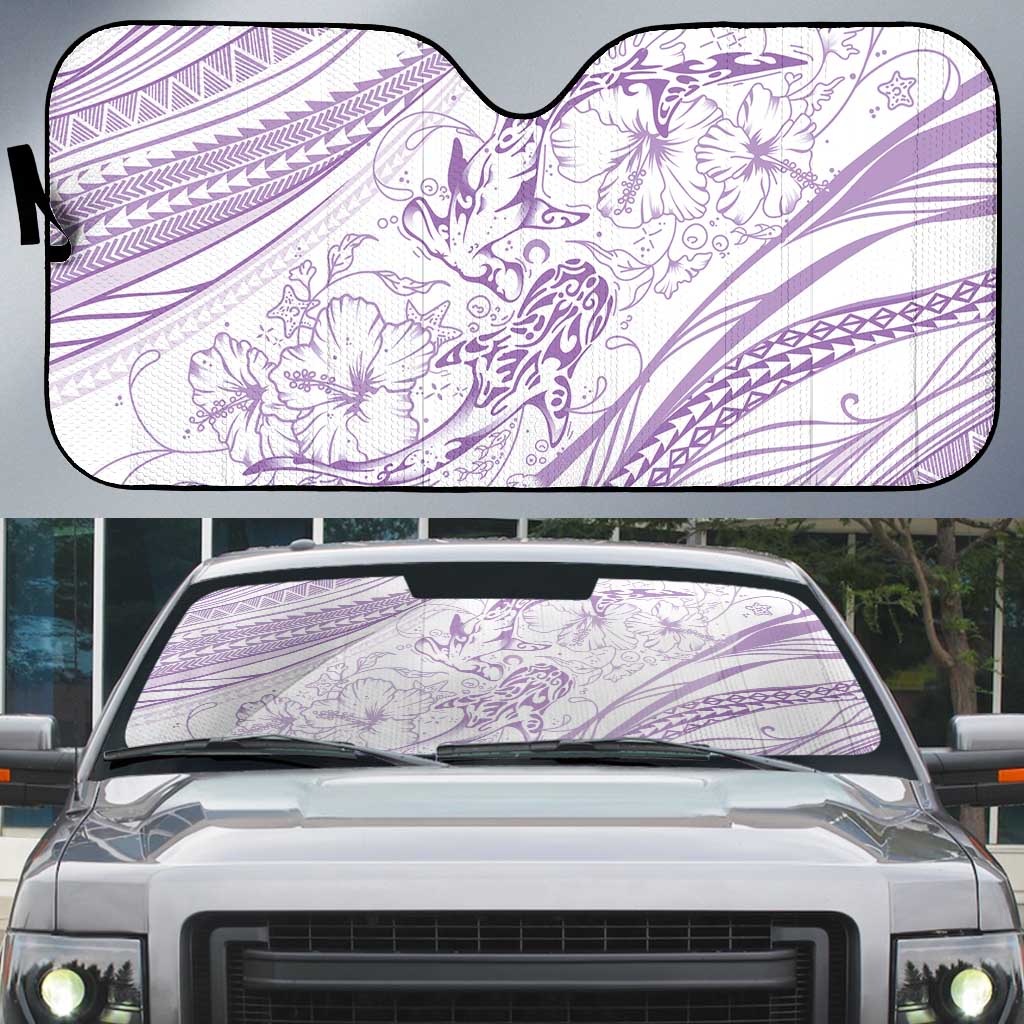 Sharks Couple Dreamy Polynesians Floral Sea Auto Sun Shade Lilac LT7 Lilac - Polynesian Pride