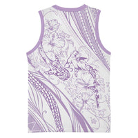 Sharks Couple Dreamy Polynesians Floral Sea Basketball Jersey Lilac LT7 - Polynesian Pride