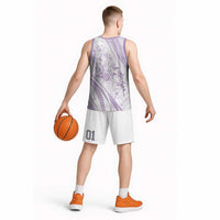 Sharks Couple Dreamy Polynesians Floral Sea Basketball Jersey Lilac LT7 - Polynesian Pride
