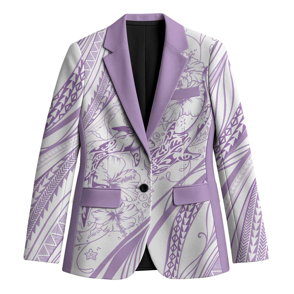 Sharks Couple Dreamy Polynesians Floral Sea Blazer Lilac LT7 Unisex Lilac - Polynesian Pride