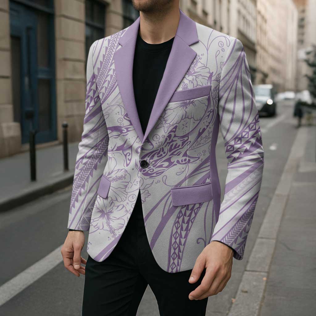 Sharks Couple Dreamy Polynesians Floral Sea Blazer Lilac LT7 - Polynesian Pride