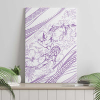 Sharks Couple Dreamy Polynesians Floral Sea Canvas Wall Art Lilac LT7 - Polynesian Pride