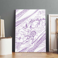 Sharks Couple Dreamy Polynesians Floral Sea Canvas Wall Art Lilac LT7 - Polynesian Pride