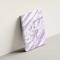 Sharks Couple Dreamy Polynesians Floral Sea Canvas Wall Art Lilac LT7 - Polynesian Pride