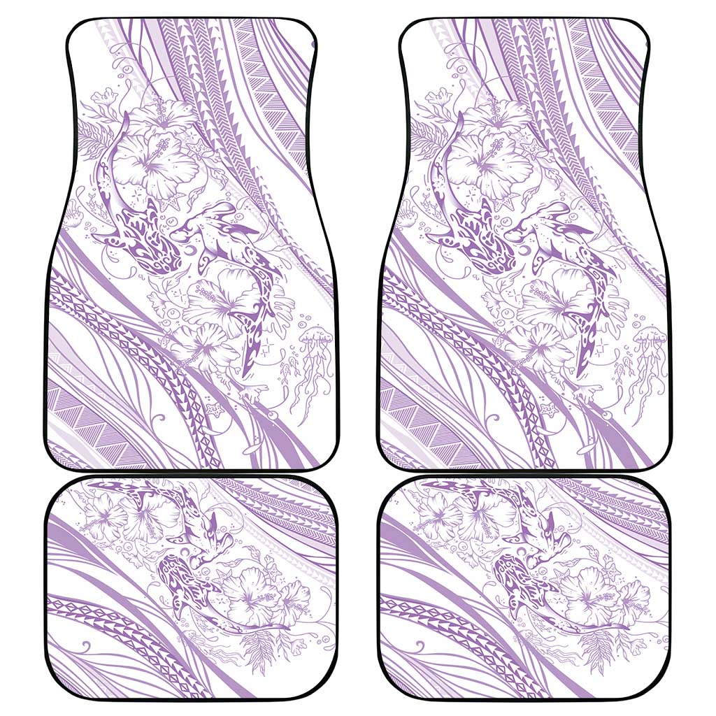 Sharks Couple Dreamy Polynesians Floral Sea Car Mats Lilac LT7 - Polynesian Pride