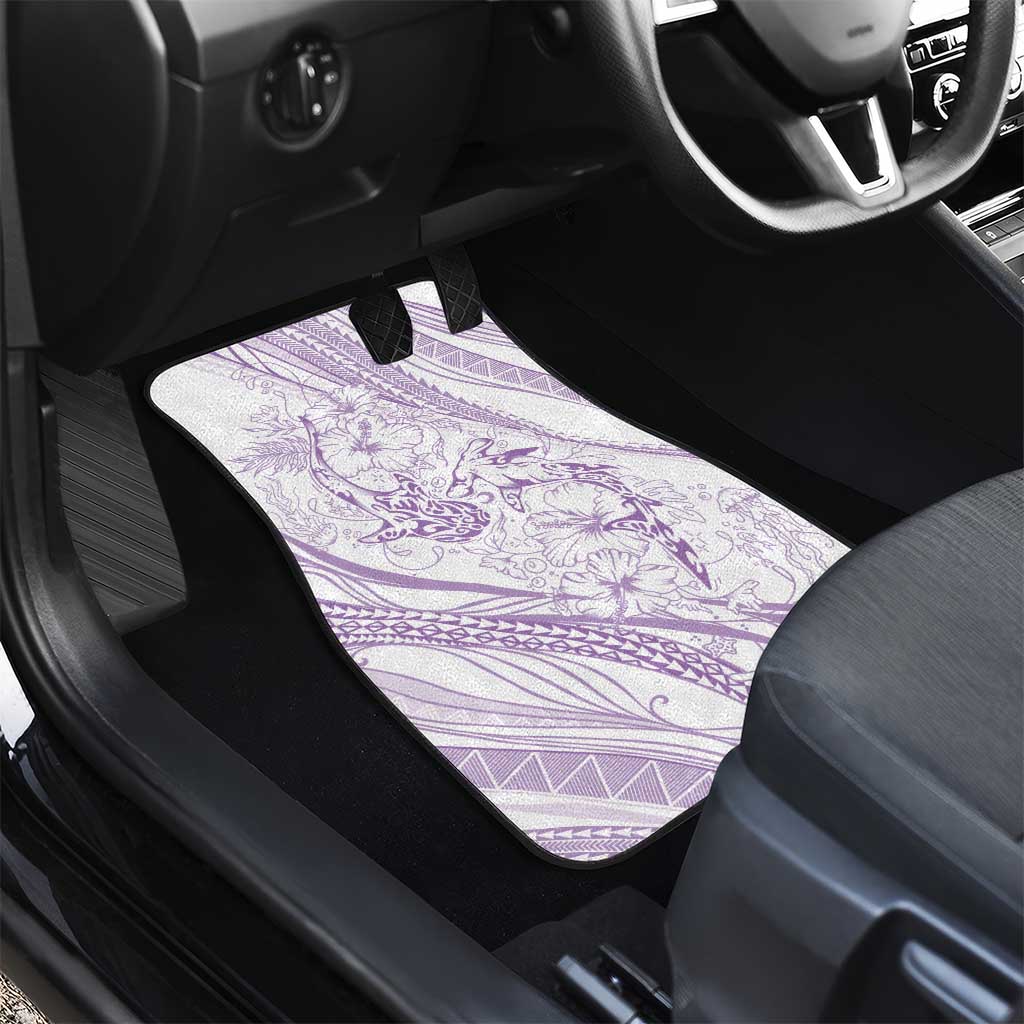 Sharks Couple Dreamy Polynesians Floral Sea Car Mats Lilac LT7 - Polynesian Pride