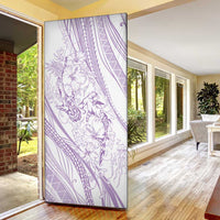 Sharks Couple Dreamy Polynesians Floral Sea Door Cover Lilac LT7 - Polynesian Pride