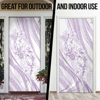 Sharks Couple Dreamy Polynesians Floral Sea Door Cover Lilac LT7 - Polynesian Pride