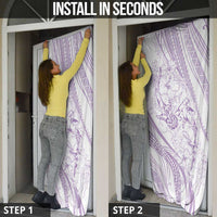 Sharks Couple Dreamy Polynesians Floral Sea Door Cover Lilac LT7 - Polynesian Pride
