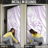 Sharks Couple Dreamy Polynesians Floral Sea Door Cover Lilac LT7 - Polynesian Pride