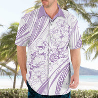 Sharks Couple Dreamy Polynesians Floral Sea Hawaiian Shirt Lilac - Polynesian Pride