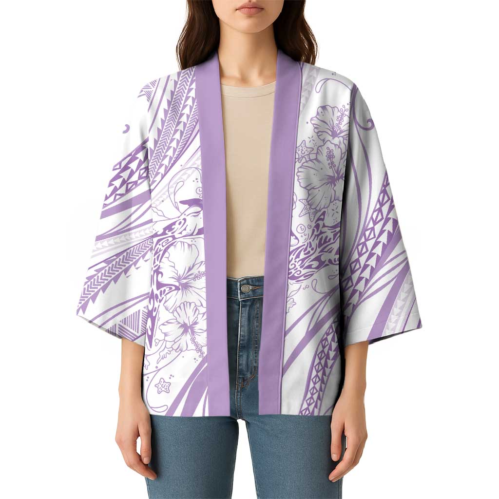 Sharks Couple Dreamy Polynesians Floral Sea Kimono Lilac LT7 - Polynesian Pride
