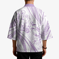 Sharks Couple Dreamy Polynesians Floral Sea Kimono Lilac LT7 - Polynesian Pride
