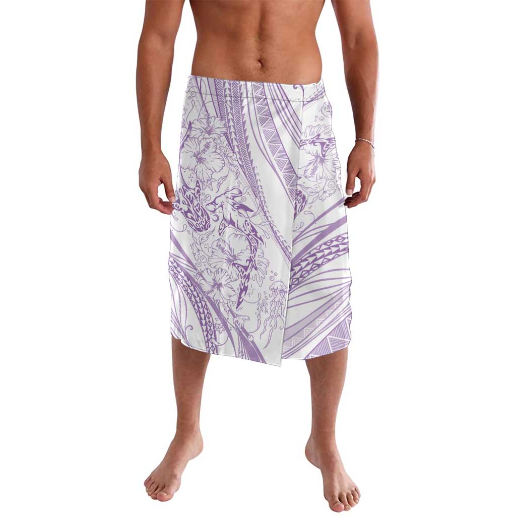Sharks Couple Dreamy Polynesians Floral Sea Lavalava Lilac - Polynesian Pride