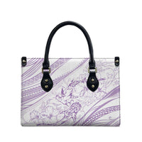 Sharks Couple Dreamy Polynesians Floral Sea Leather Bag Lilac LT7 - Polynesian Pride