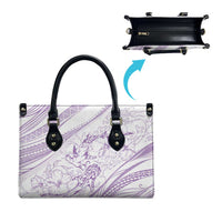 Sharks Couple Dreamy Polynesians Floral Sea Leather Bag Lilac LT7 - Polynesian Pride