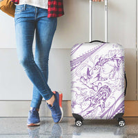 Sharks Couple Dreamy Polynesians Floral Sea Luggage Cover Lilac LT7 - Polynesian Pride
