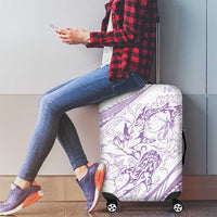 Sharks Couple Dreamy Polynesians Floral Sea Luggage Cover Lilac LT7 - Polynesian Pride