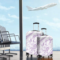 Sharks Couple Dreamy Polynesians Floral Sea Luggage Cover Lilac LT7 - Polynesian Pride