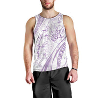 Sharks Couple Dreamy Polynesians Floral Sea Men Tank Top Lilac LT7 - Polynesian Pride