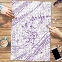 Sharks Couple Dreamy Polynesians Floral Sea Puzzle Lilac LT7 Lilac - Polynesian Pride