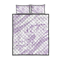Sharks Couple Dreamy Polynesians Floral Sea Quilt Bed Set Lilac LT7 - Polynesian Pride