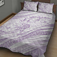 Sharks Couple Dreamy Polynesians Floral Sea Quilt Bed Set Lilac LT7 - Polynesian Pride