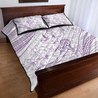 Sharks Couple Dreamy Polynesians Floral Sea Quilt Bed Set Lilac LT7 - Polynesian Pride