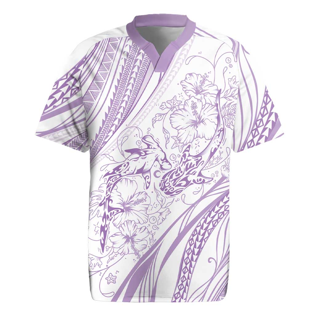 Sharks Couple Dreamy Polynesians Floral Sea Rugby Jersey Lilac LT7 Lilac - Polynesian Pride
