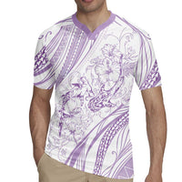 Sharks Couple Dreamy Polynesians Floral Sea Rugby Jersey Lilac LT7 - Polynesian Pride