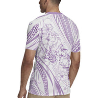 Sharks Couple Dreamy Polynesians Floral Sea Rugby Jersey Lilac LT7 - Polynesian Pride