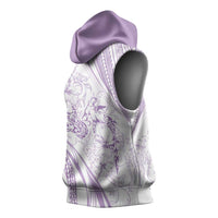 Sharks Couple Dreamy Polynesians Floral Sea Sleeveless Hoodie Lilac LT7 - Polynesian Pride