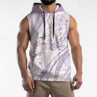 Sharks Couple Dreamy Polynesians Floral Sea Sleeveless Hoodie Lilac LT7 - Polynesian Pride