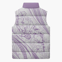 Sharks Couple Dreamy Polynesians Floral Sea Sleeveless Puffer Jacket Lilac LT7 - Polynesian Pride