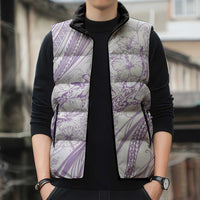 Sharks Couple Dreamy Polynesians Floral Sea Sleeveless Puffer Jacket Lilac LT7 - Polynesian Pride