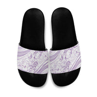 Sharks Couple Dreamy Polynesians Floral Sea Slide Sandals Lilac LT7 Lilac - Polynesian Pride