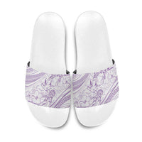 Sharks Couple Dreamy Polynesians Floral Sea Slide Sandals Lilac LT7 Lilac - Polynesian Pride