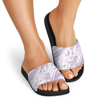 Sharks Couple Dreamy Polynesians Floral Sea Slide Sandals Lilac LT7 - Polynesian Pride