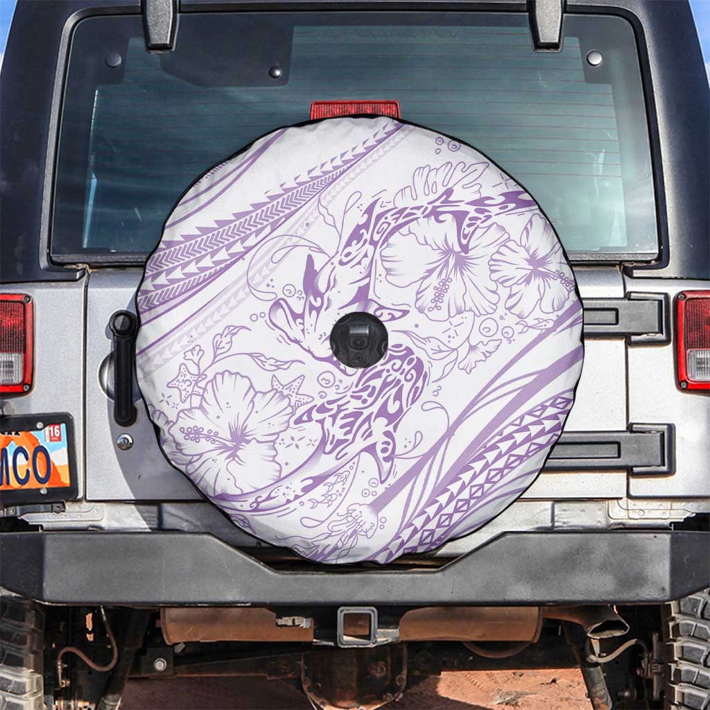 Sharks Couple Dreamy Polynesians Floral Sea Spare Tire Cover Lilac LT7 Lilac - Polynesian Pride