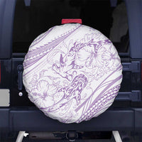 Sharks Couple Dreamy Polynesians Floral Sea Spare Tire Cover Lilac LT7 No hole Lilac - Polynesian Pride