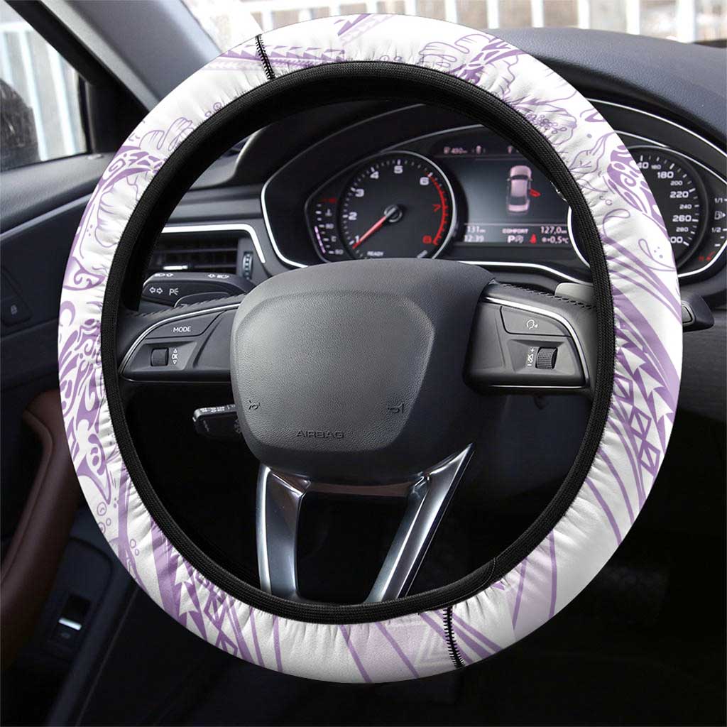 Sharks Couple Dreamy Polynesians Floral Sea Steering Wheel Cover Lilac LT7 - Polynesian Pride
